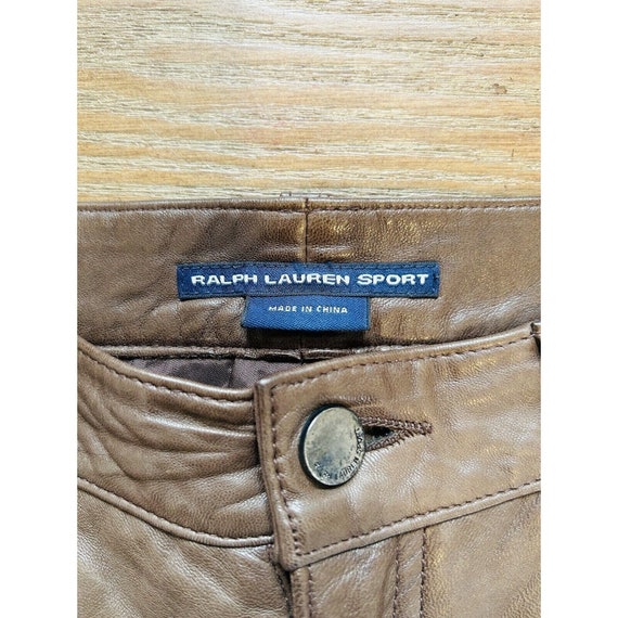 パンツ 90s Ralph Lauren Pants Brown w38L30 90s Ralph Lauren Womens 8 Brown Leather Mid Rise Pants, Ralph