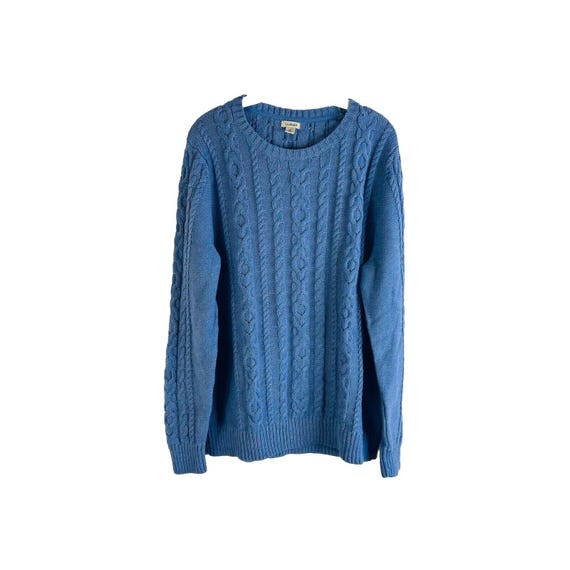 90s L.L. Bean Womens XL Cable Knit Fisherman Crewneck Sweater, L.L. Bean Womens Sweater, Vintage Fisherman Sweater, Cable Knit Sweater