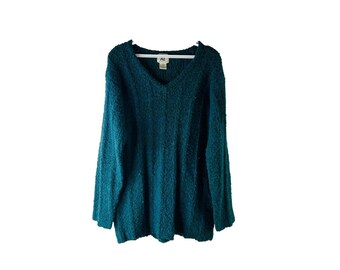 90s American Eagle Mens Medium Wool Nubby Knit Sweater Green Grunge Cobain, American Eagle Mens Sweater, Vintage Nubby Knit Sweater, Sweater