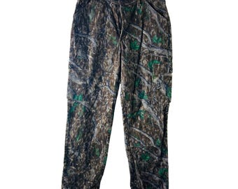 80s Mens Medium Tree Branch Camo Camouflage Baggy Cargo Pants Streetwear, Mens Camouflage Pants, Vintage Cargo Pants, Camo Cargo Pants