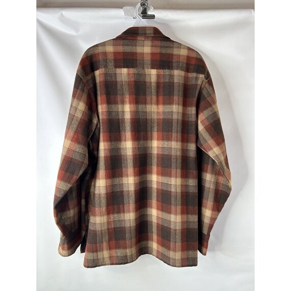 80s Mens XL Wool Flannel Plaid Double Pocket Butt… - image 7