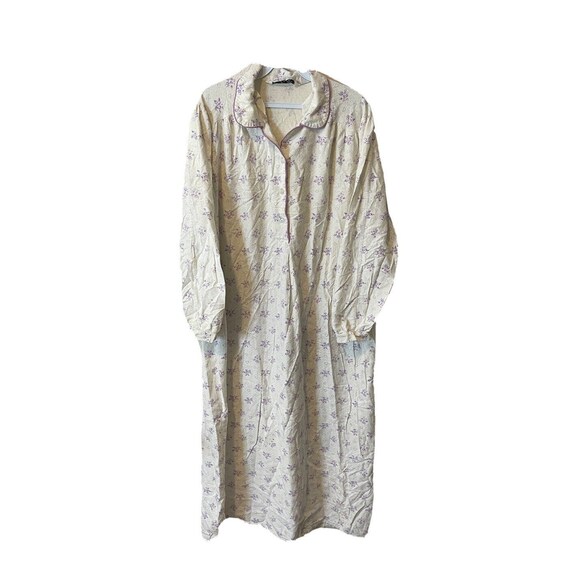 90s Womens Large Country Floral Primitive Flannel Granny Nightgown Pajamas Womens Flannel Nightgown Vintage Granny Gown Womens Pajamas Etsy