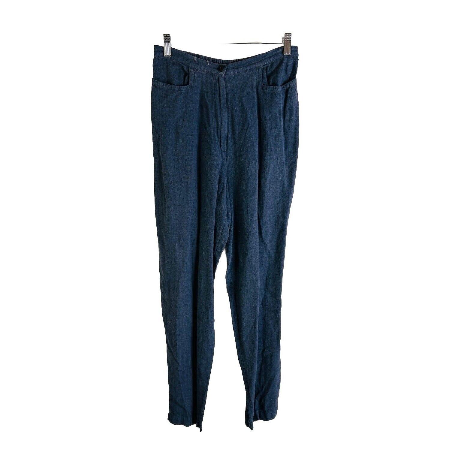 Eileen Fisher, 90s Eileen Fisher Womens Medium Linen Baggy Pull On Pants Lagenlook Art, Eileen Fisher Womens Pants, Vintage Pull On Pants, Lagenlook Pants