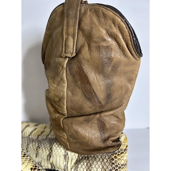 90s Snake Skin Python Leather Western Cowboy Boot… - image 5