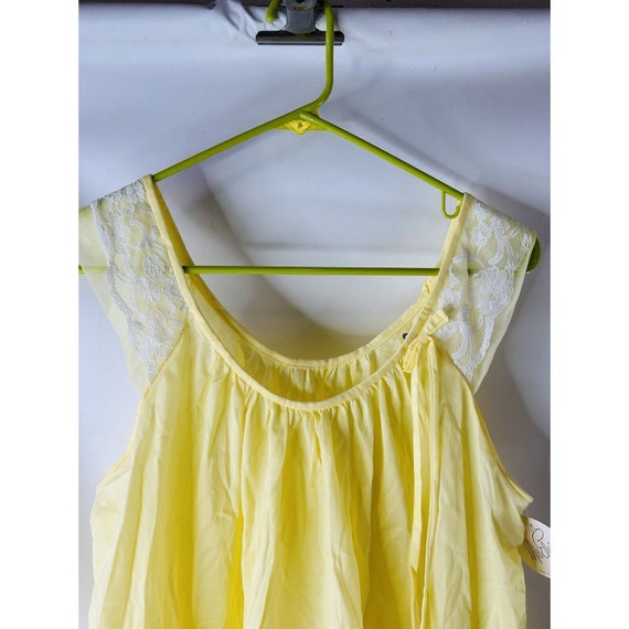 NOS 70s Womens Large Frilly Lace Nylon Chemise Ni… - image 2