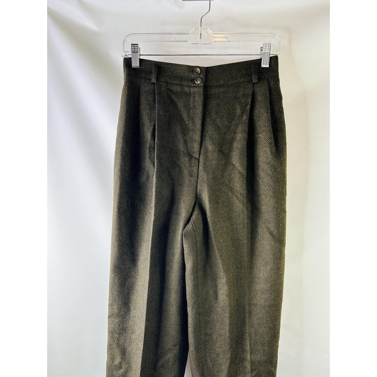 90s Womens 8 Wool Pleated High Rise Trousers Dress Pants