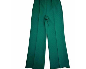 Años 70 mujeres grandes texturizados punto alto tiro ancho pierna pantalones acampanados Hippy Disco, pantalones de pierna ancha para mujer, pantalones de punto vintage, pantalones disco