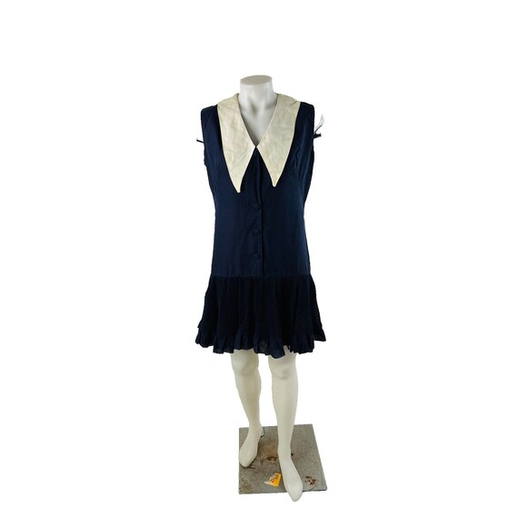 60s Womens Small Drop Waist Pointed Collar Mini D… - image 2