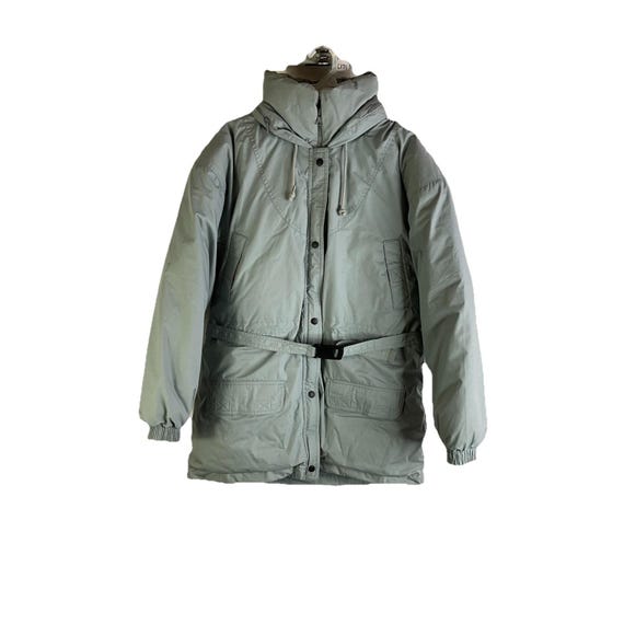 80s Womens Medium Down Fill Belted Puffer Parka Coat Streetwear, Womens Puffer Coat, Vintage Down Fill Parka, 1980s Down Fill Coat