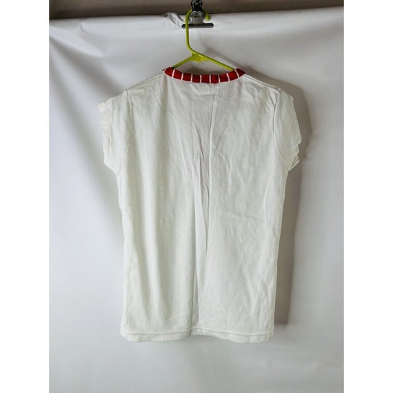 70s Womens Medium Color Block Pocket Henley T Shi… - image 7