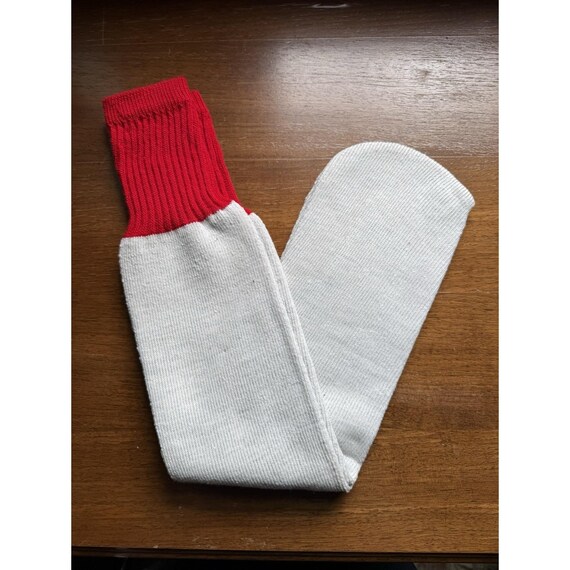 Deadstock Vintage 80s Thermal Boot Tube Socks USA Mens 10-13 White Red, Vintage Tube Socks, Mens Thermal Socks, Heavyweight Socks