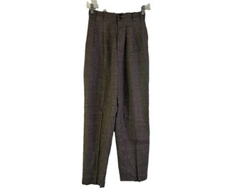 Vintage Ralph Lauren Houndstooth Wool Trousers – 90s Pleated
