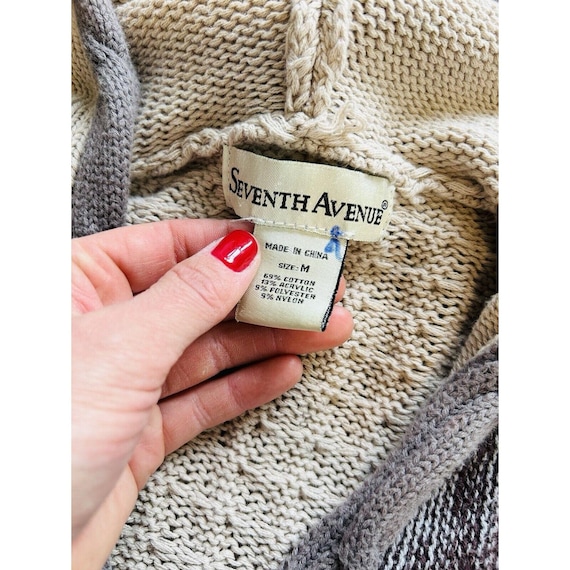 90s Womens Medium Patchwork Toggle Hooded Cardiga… - image 2