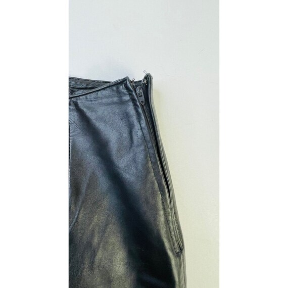 90s Women's 4 Black Genuine Leather High Rise pan… - image 3