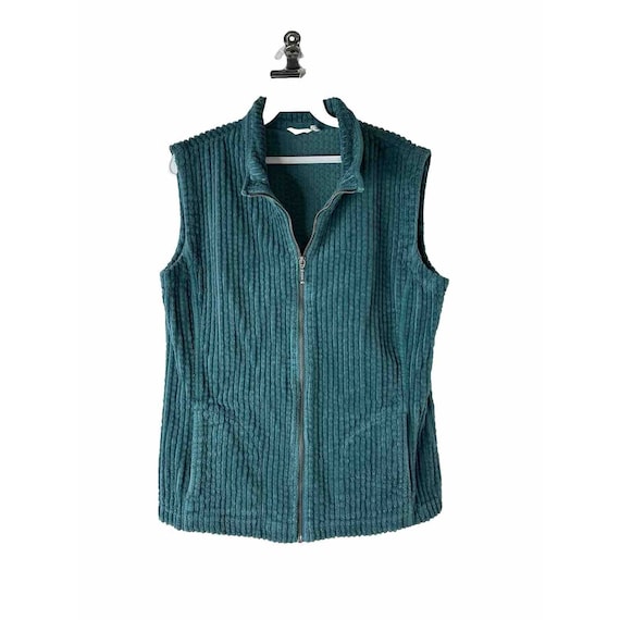 90s Woolrich Womens Large Wide Whale Corduroy Zip Vest Jacket