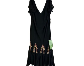 Vestido camisero con pañuelo y volantes para mujer NOS Y2K 16W Whimsigoth Fairy, Vestido con pañuelo para mujer, Vestido vintage Whimsigoth, Vestido de hadas