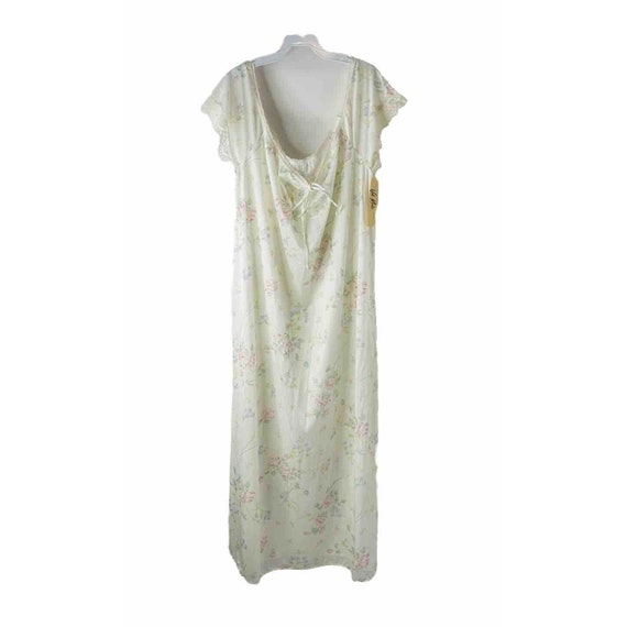 NOS 70s Womens Medium Sheer Nylon Frilly Lace Flo… - image 1