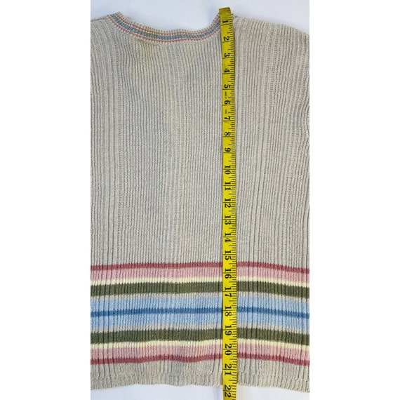 90s Womens Medium Rainbow Knit Color Block Cardig… - image 5