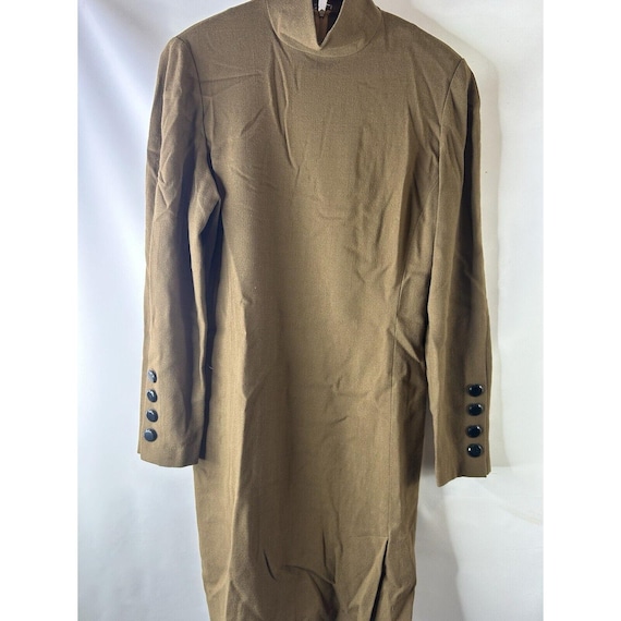 80s Womens 6 Wool Turtleneck Button Cuff Structur… - image 3