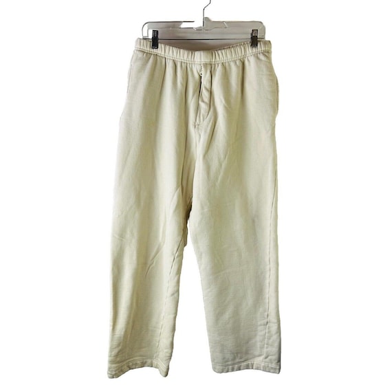 90s Polo Ralph Lauren Mens Large Baggy Pull on Sweat Pants Ivory 