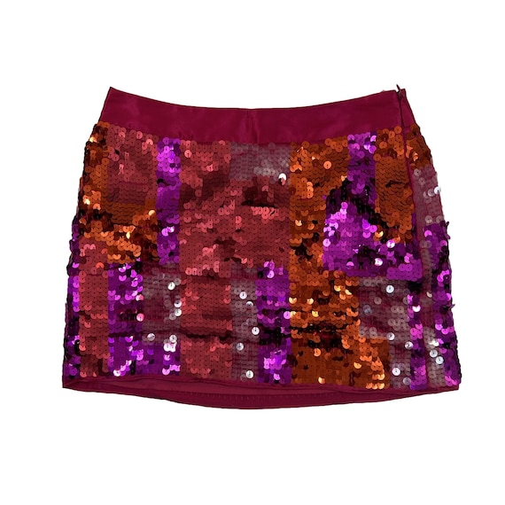 Y2K Express Womens All Over Sequins Embellished Mini Micro Skirt