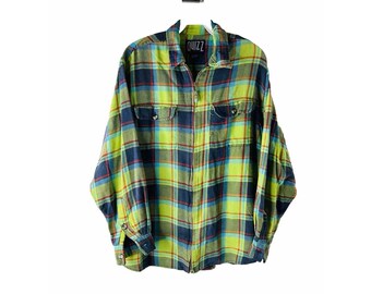 Chaqueta de franela con cremallera y doble bolsillo a cuadros grandes para mujer Y2K, Camisa de franela para mujer, Camisa de chaqueta Y2k, Camisa gruesa