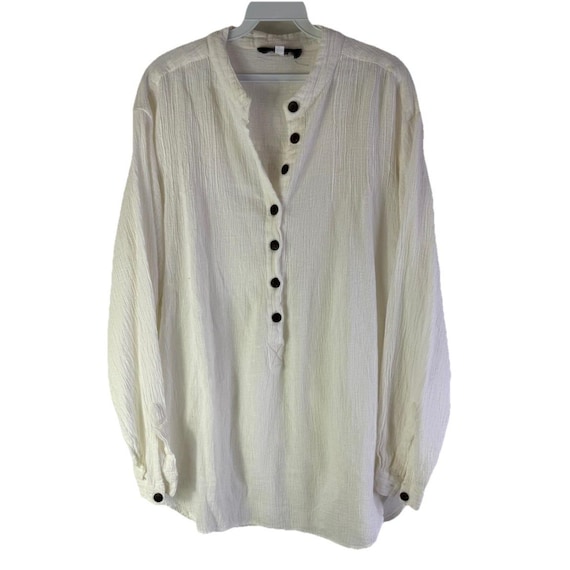 Orvis, 90s Orvis Womens Medium Cotton Gauzy Button Shirt Popover Coastal, Orvis Womens Button Shirt, Vintage Gauzy Cotton Button Shirt, Shirt