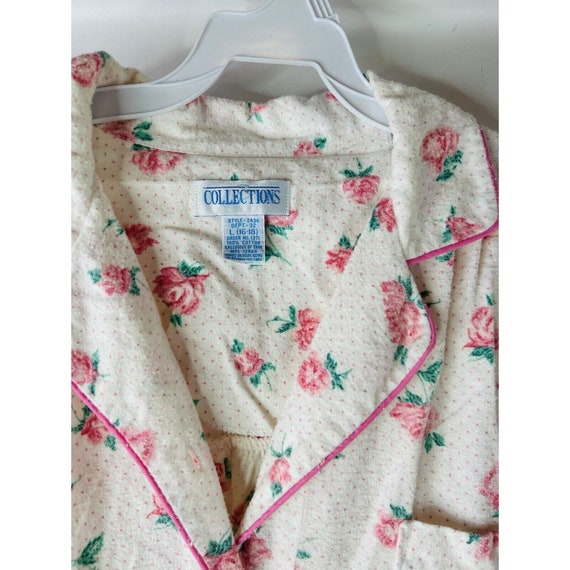 90s Womens Large Country Floral Flannel Nightgown Pajamas Granny Primitive Womens Flannel Nightgown Vintage Flannel Pajamas Granny Gown