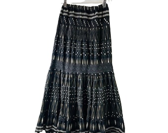 Falda larga estilo sudoeste de crochet estilo Y2K para mujer, estilo grunge, estilo estilo sudoeste, falda estilo grunge estilo Y2K, falda larga con capas para mujer, falda estilo sudoeste