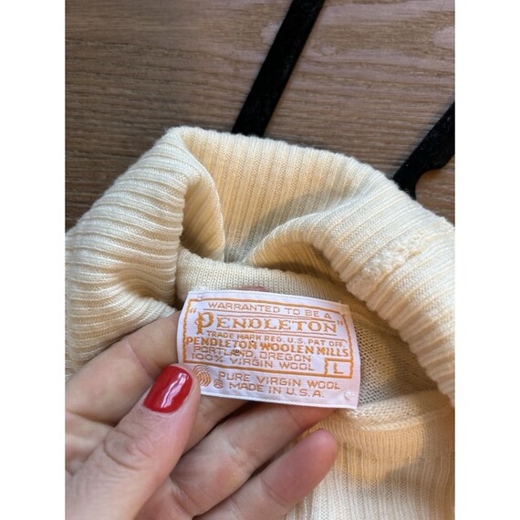 70s Pendleton Virgin Wool Lightweight Turtleneck … - image 6