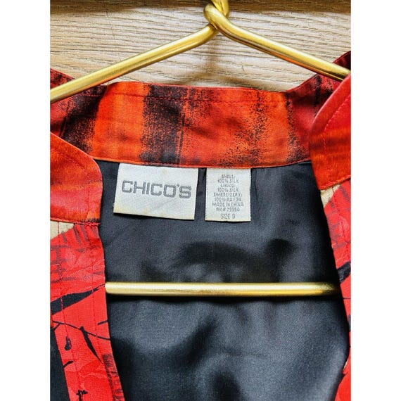 90s Womens Small Silk Rainbow Patchwork Jacket Bl… - image 3