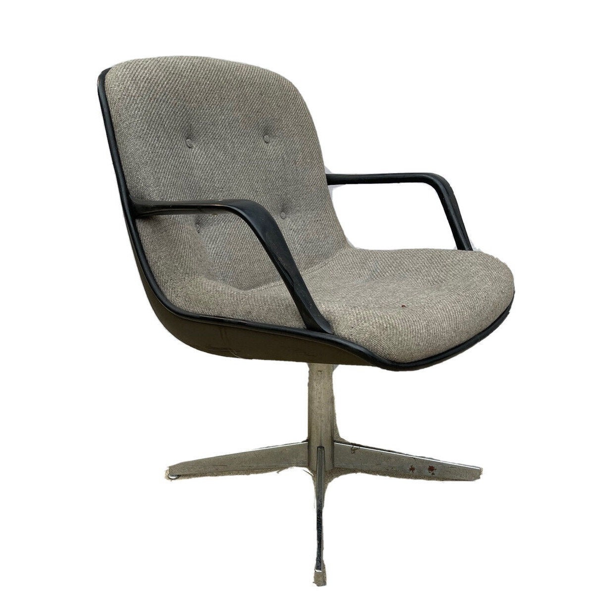 MCM Steelcase Knoll Pollock Upholstered Tweed Swivel Executive