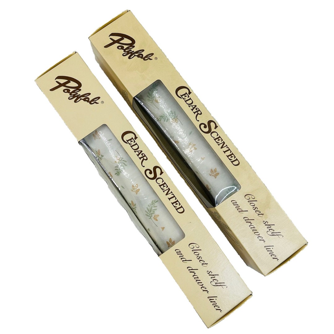 NOS 70s Country Floral Print Cedar Scent Drawer Liners Rustic Farmhouse