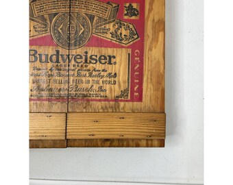VTG 80s Wood Wooden Budweiser Casette Tape Holder Box Display Case