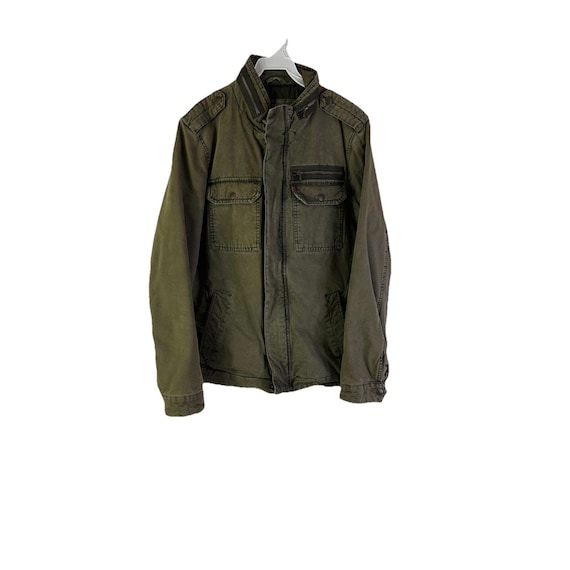 Y2K Levis Insulated Canvas Military Field Jacket Coat Faded Mens