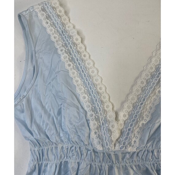 70s Womens Small Gauzy Satin Lace Trim Peignoir R… - image 6