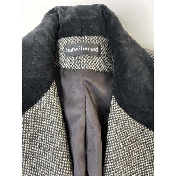 80s Womens 10 Wool Tweed Velour Collar Double Bre… - image 3