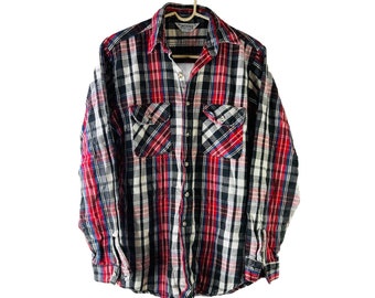 Five Brother Flannel Shirt Red Button up Sz Tall XL 17-17 1/2