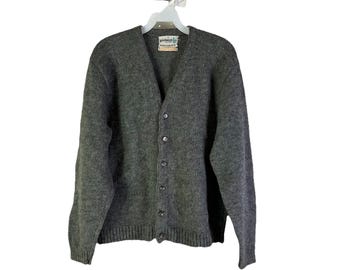 Suéter tipo cárdigan grunge rockabilly de los años 60 para hombre, de mezcla de lana grande, color gris Cobain, suéter de punto para hombre, suéter de punto para hombre, suéter rockabilly, suéter