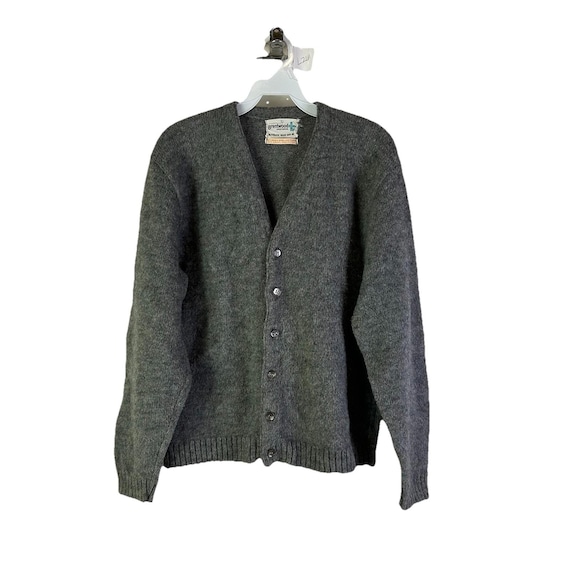 60s Rockabilly Grunge Cardigan Sweater Mens Large Wool Blend