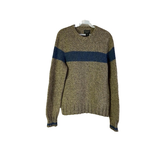 90s Abercrombie & Fitch Wool Sweater Mens Large Fitted Color Block Grunge, Abercrombie Mens Sweater, Mens Knit Sweater, Wool Sweater