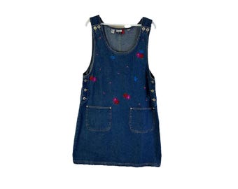 green emerald velvet dress Cherry Bow Sequin Denim Strap Dress – The Little Being