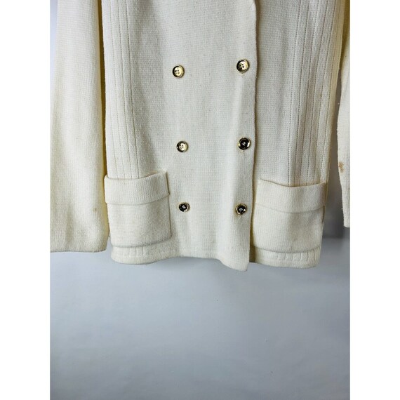 70s Womens Large Double Breasted Knit Blazer Card… - image 4