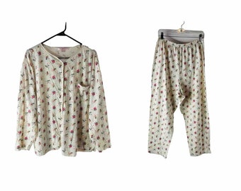 Y2K Victorias Secret Dames Grote Landelijke Bloemenpyjama Set 2 Pc Cottagecore, Victorias Secret Pyjama, Dames Bloemenpyjama Set