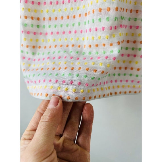 80s Womens Large Pastel Polka Dot Baggy Shirt Blo… - image 4