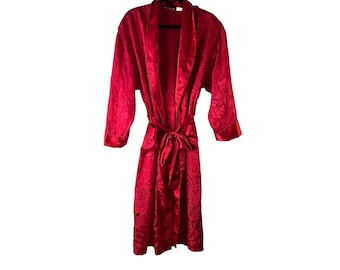 90s Victorias Secret Womens Small Paisley Embossed Satin Robe Kimono, Victorias Secret Robe, Womens Satin Bath Robe, Vintage Kimono