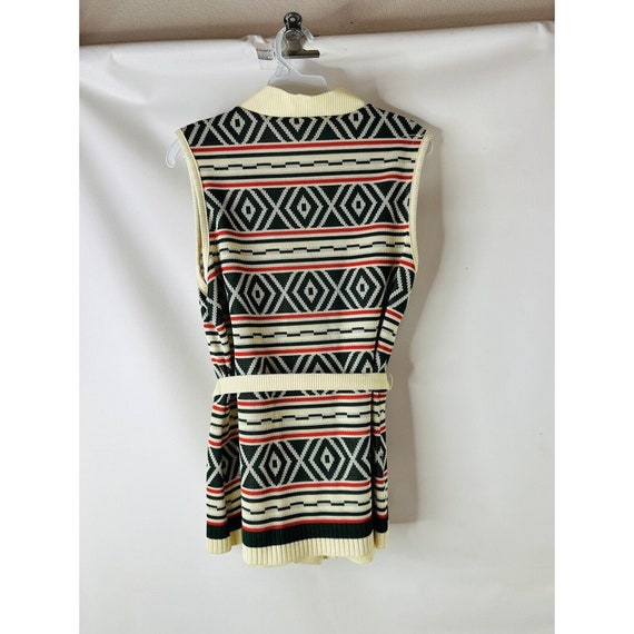 70s Womens XL Southwestern Knit Belt Sweater Vest… - image 6