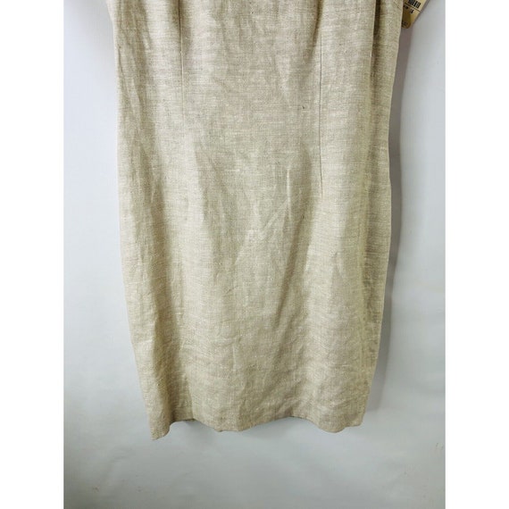 VTG 90s Womens 16 Gauzy Linen Sleeveless Sheath D… - image 5