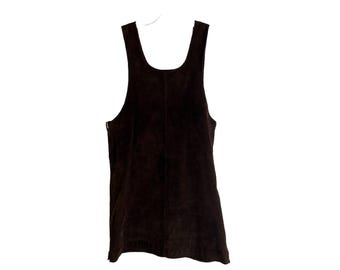 Vestido mini de ante de mujer de los años 90 con estilo grunge, vestido estilo jersey para mujer, vestido de cuero vintage, vestido grunge