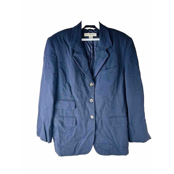 Banana Republic, 90s Banana Republic Italy Wool Three Button Blazer Suit Coat Jacket Blue, Vintage Banana Republic Blazer, Womens Wool Suit Coat